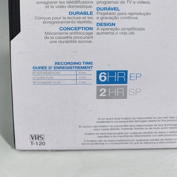 Memorex 5PK 120 Minute RV VHS Video Tape T-120 6HR EP Cassettes Blank New Media - Picture 6 of 7
